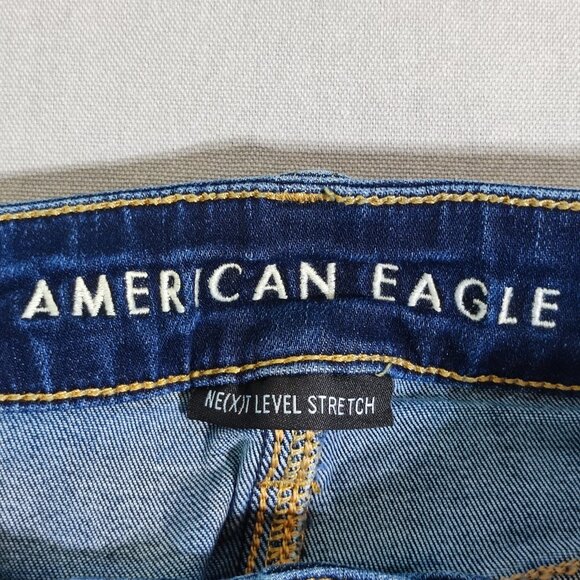 American Eagle ne(x)t level stretch jeggings women's size 4 Long ink blue - Picture 6 of 16